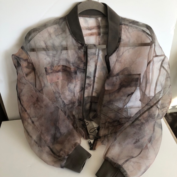 ♡ Sheer Jacket with zipper drawstring details - Picture 17 of 17